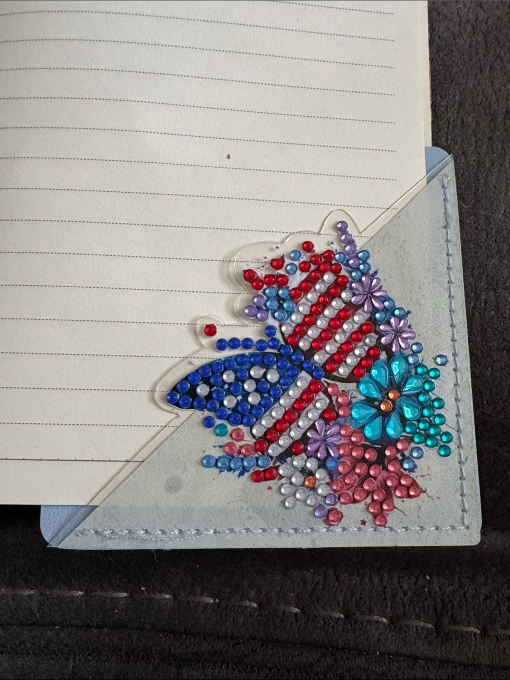 Beaded Butterfly Corner Bookmark - Multicolor